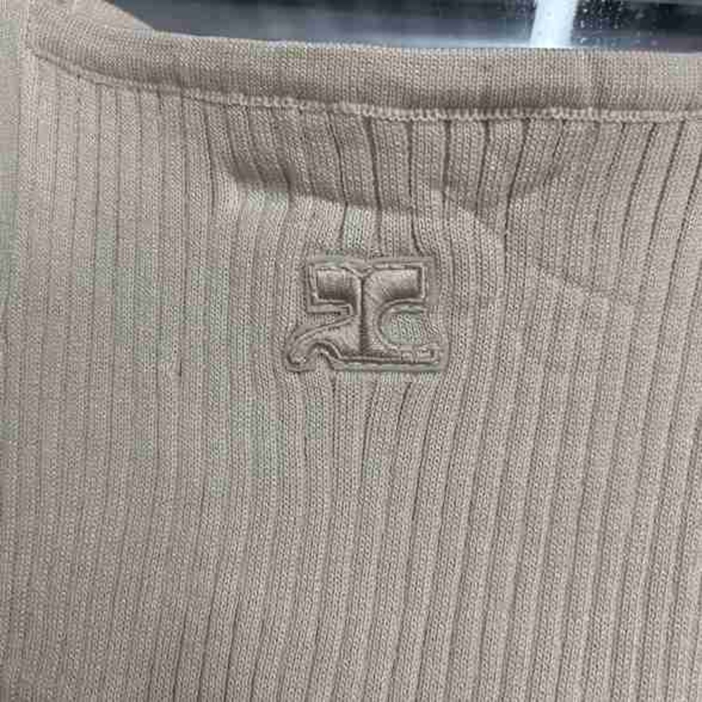 Beige Ribbed Tank Top - Picture 4 of 5